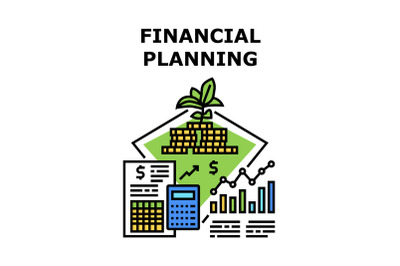 Financial Planning Concept Color Illustration
