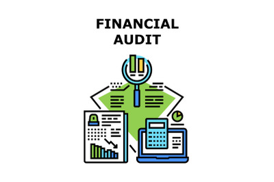 Financial Audit Vector Concept Color Illustration