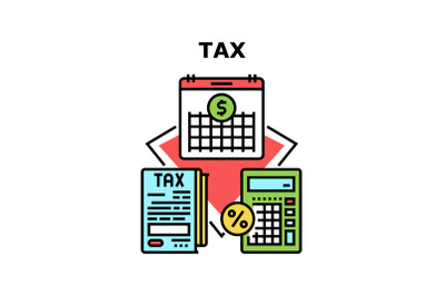 Tax Payment Vector Concept Color Illustration