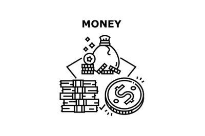 Money Finance Vector Concept Black Illustration