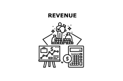 Revenue Finance Vector Concept Black Illustration