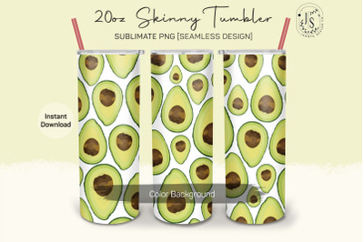 Avocado Fruit 20oz Tumbler Sublimation Wraps