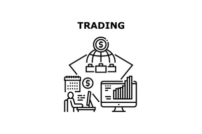 Trading Business Vector Concept Black Illustration
