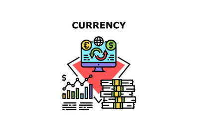 Currency Money Vector Concept Color Illustration