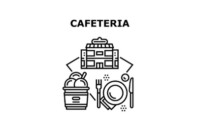 Cafeteria Food Vector Concept Color Illustration