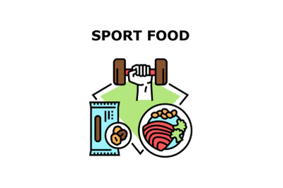 Sport Bio Food Vector Concept Color Illustration