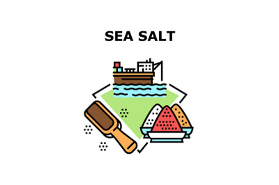 Sea Salt Production Concept Color Illustration