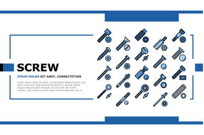 Screw And Bolt Building Accessory Landing Header Vector