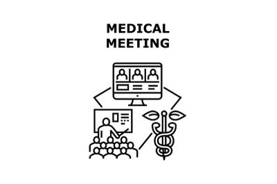 Medical Meeting Vector Concept Black Illustration