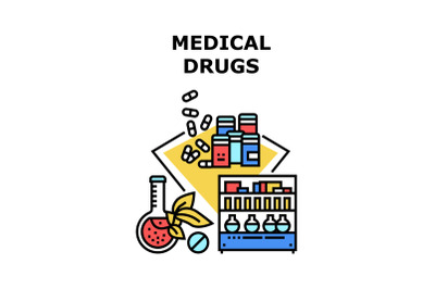 Medical Drugs Vector Concept Color Illustration