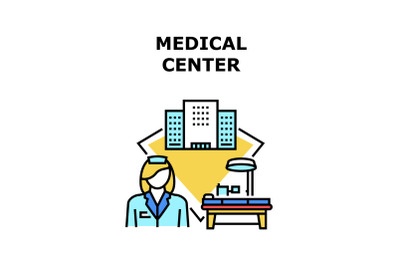 Medical Center Vector Concept Color Illustration