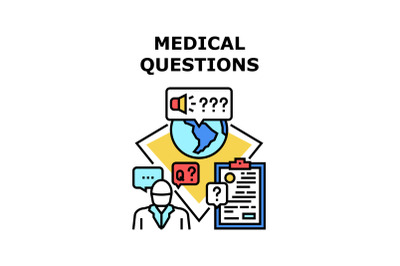 Health Medical Questions Vector Concept Color