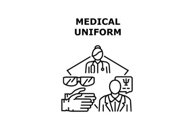 Medical Uniform Vector Concept Black Illustration
