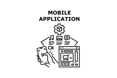 Mobile application icon vector illustration