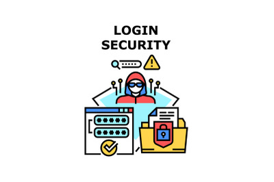 Login security icon vector illustration
