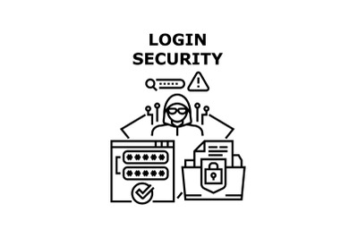 Login security icon vector illustration