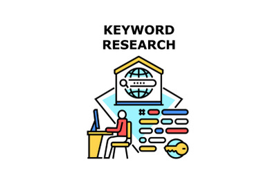 Keyword research icon vector illustration