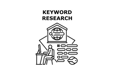 Keyword research icon vector illustration