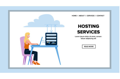 Hosting Services Using Woman Office Manager Vector