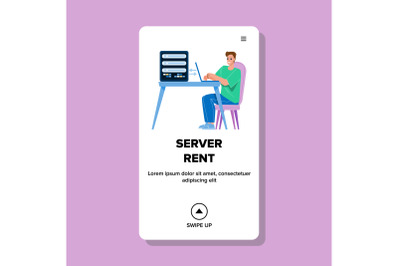 Businessman Server Rent For Online Business Vector