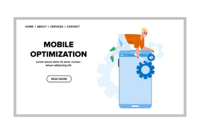 Mobile Optimization Developer Business Vector