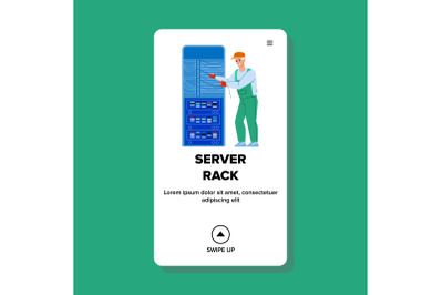 Server Rack Expertise Make Maintenance Man Vector