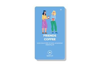 Women Friends Coffee Drinking Together Vector