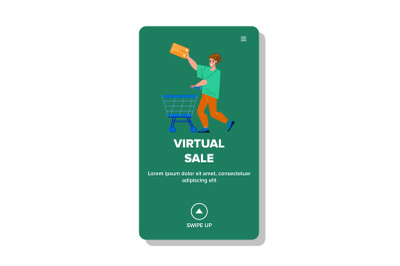 Virtual Sale And Payment For Purchases Vector