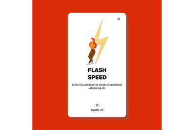 Flash Speed Internet Using Young Woman Vector