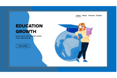 Education Growth Knowledge Student Girl Vector