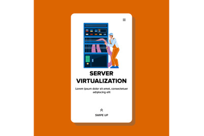 Server Virtualization Futuristic Technology Vector
