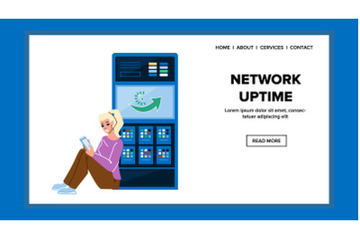 Network Uptime Of Server Digital Technology Vector