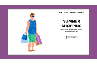 Summer Shopping Clothing And Accessory Vector