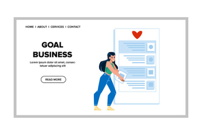 Goal Business And Tasks Checking Woman Vector