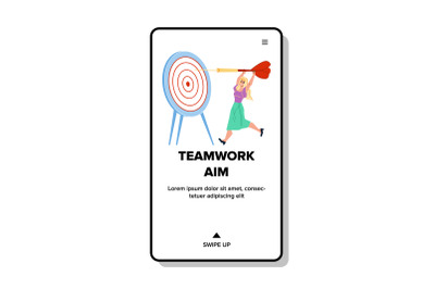 Teamwork Aim For Business Goal Achievement Vector