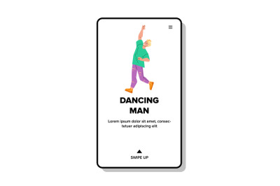 Dancing Man Resting On Celebrating Party Vector