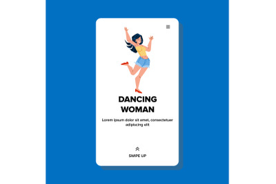 Dancing Woman Enjoying Music In Nightclub Vector