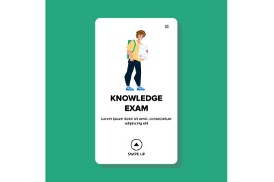 Successful Knowledge Exam Young Student Vector