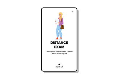 Distance Exam Girl Student Passed Success Vector