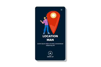 Position Location Man Share In Social Media Vector