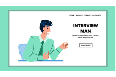 Interview Man Employee With Director Ceo Vector