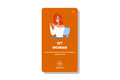 Sit Woman At Office Desk In Conference Room Vector