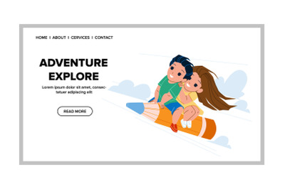 Adventure Explore Schoolchildren Together Vector