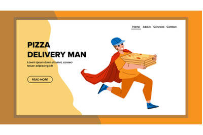 Pizza delivery man vector