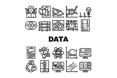 Data Science Innovate Technology Icons Set Vector