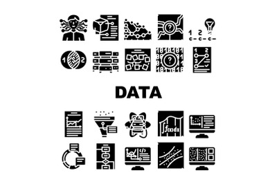 Data Science Innovate Technology Icons Set Vector