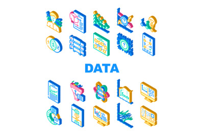 Data Science Innovate Technology Icons Set Vector