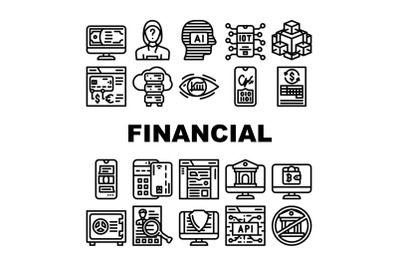 Financial Technology And Software Icons Set Vector