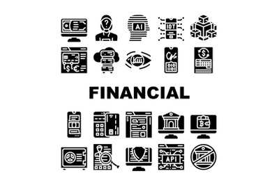 Financial Technology And Software Icons Set Vector