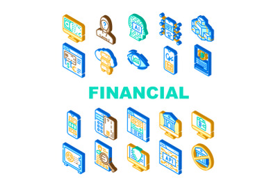 Financial Technology And Software Icons Set Vector